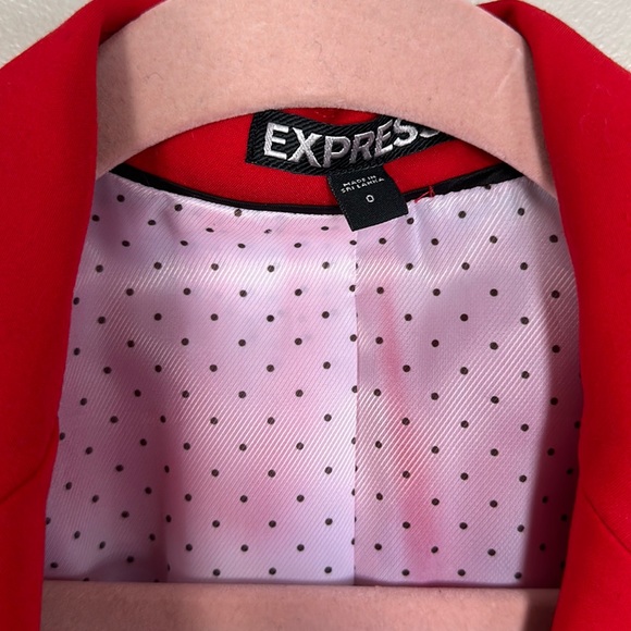 Express Notch Collar One Button Blazer - Red - 0 - Picture 5 of 16
